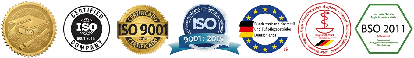 ISO 9001, BfD, BSO 2011, TÜV Geprüft, EU Akkreditiert — Zertifizierungen